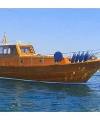 Gozzo Cabinato in fasciame di Mogano e Teak Fratelli Mileo