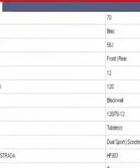 Gomma pneumatico 120/70-12 56J