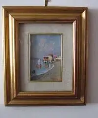 Piccolo quadro impressionista rappresentante un lido della c - Napoli