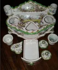 Raro calamaio '800 in ceramica dipinta a mano - Vicenza