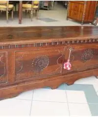 Cassapanca noce toscana XVII sec restaurata spettacolare C - Viterbo